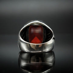 RUBY GEMSTONE HANDMADE RING IN 925 STERLING SILVER