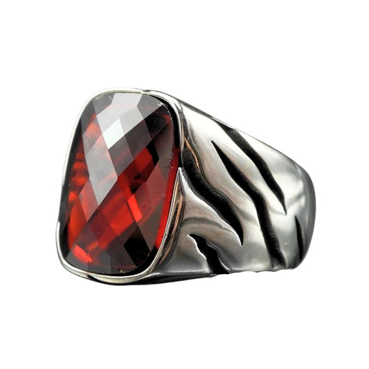RUBY GEMSTONE HANDMADE RING IN 925 STERLING SILVER