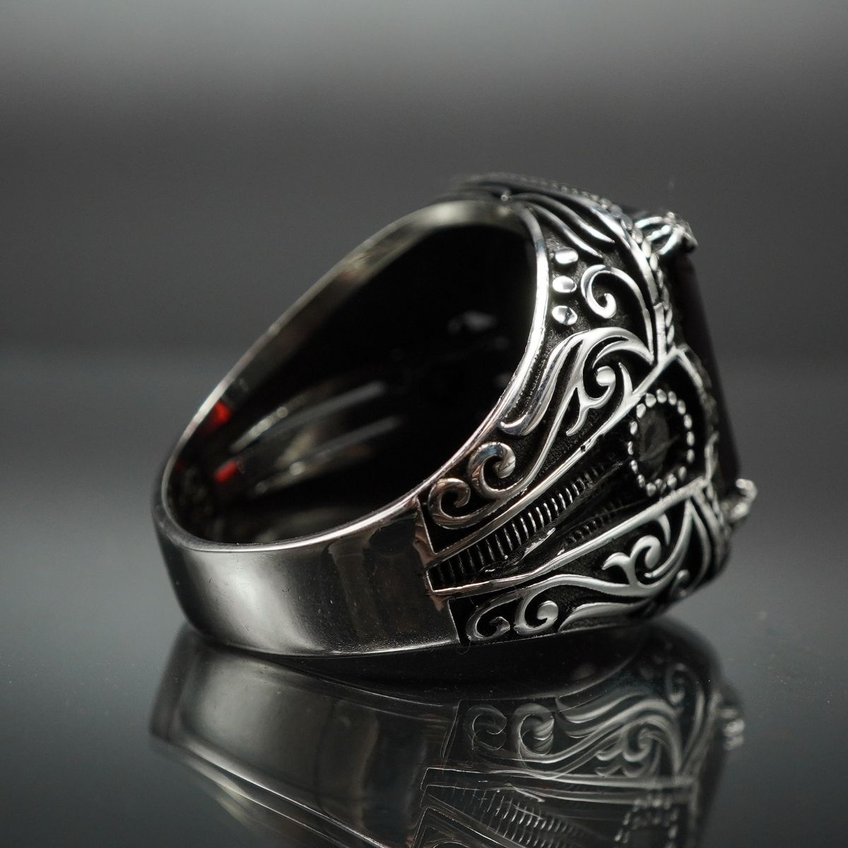 TURKISH HANDMADE RUBY STONE RING IN 925 STERLING SILVER