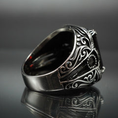 TURKISH HANDMADE RUBY STONE RING IN 925 STERLING SILVER