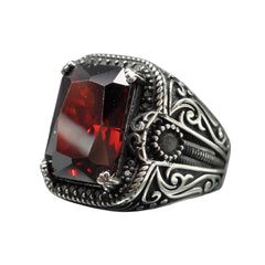 TURKISH HANDMADE RUBY STONE RING IN 925 STERLING SILVER