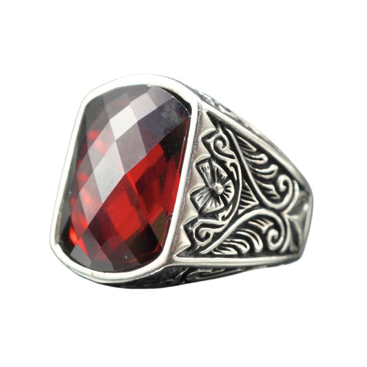 RUBY RING 925 STERLING SILVER HANDMADE