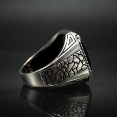 HANDMADE RUBY SILVER RING FOR MEN