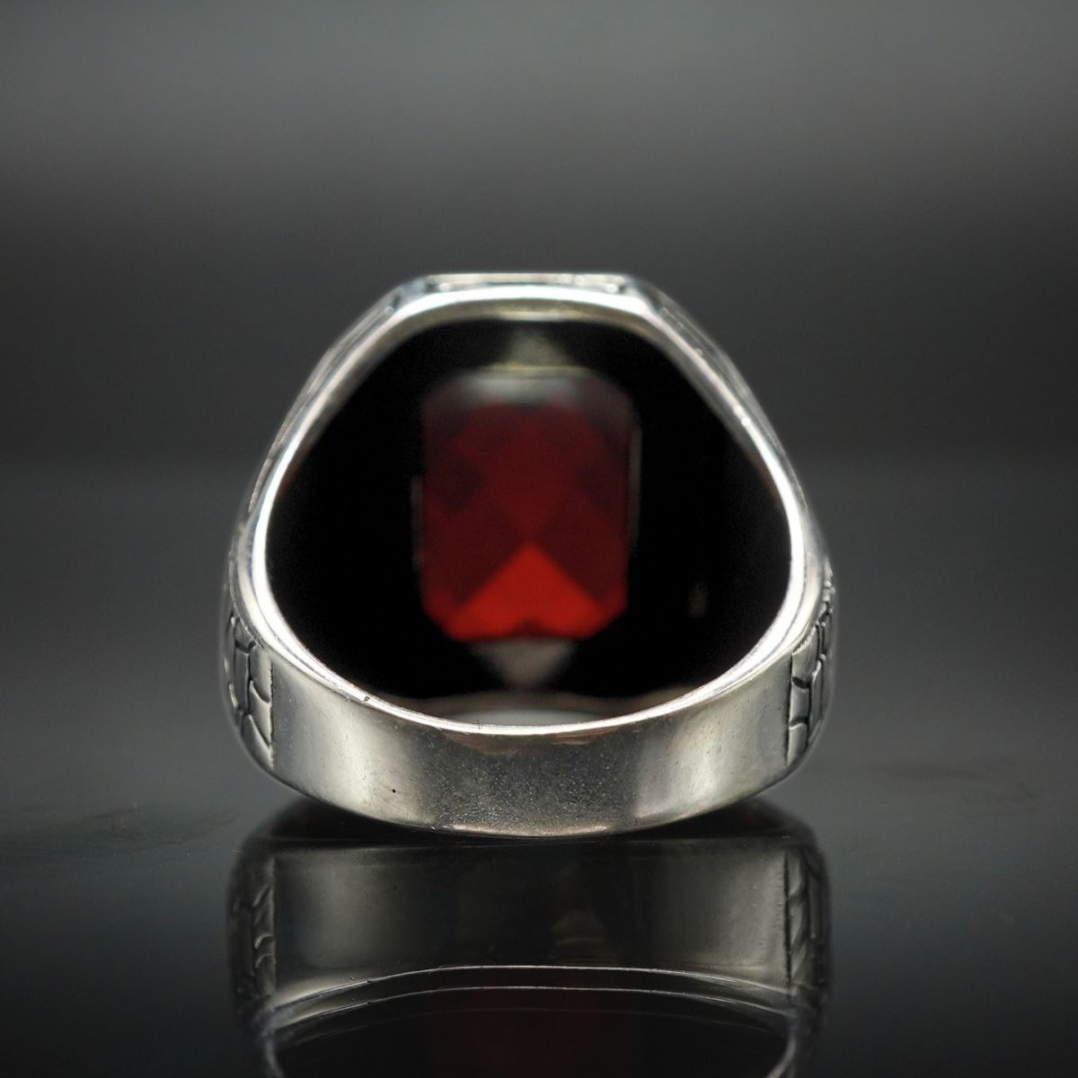 HANDMADE RUBY SILVER RING FOR MEN