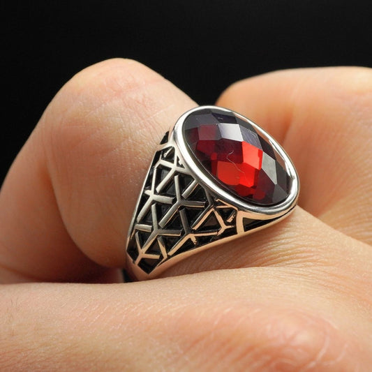 RUBY HANDMADE 925 STERLING SILVER RING