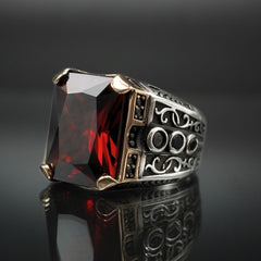 RUBY STONE 925 STERLING SILVER HANDMADE RING