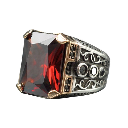 RUBY STONE 925 STERLING SILVER HANDMADE RING