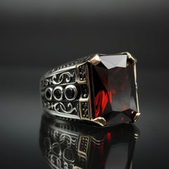 RUBY STONE 925 STERLING SILVER HANDMADE RING