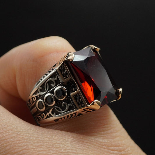 RUBY STONE 925 STERLING SILVER HANDMADE RING