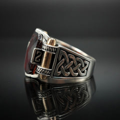 RUBY HANDMADE 925 STERLING SILVER RING FOR MEN