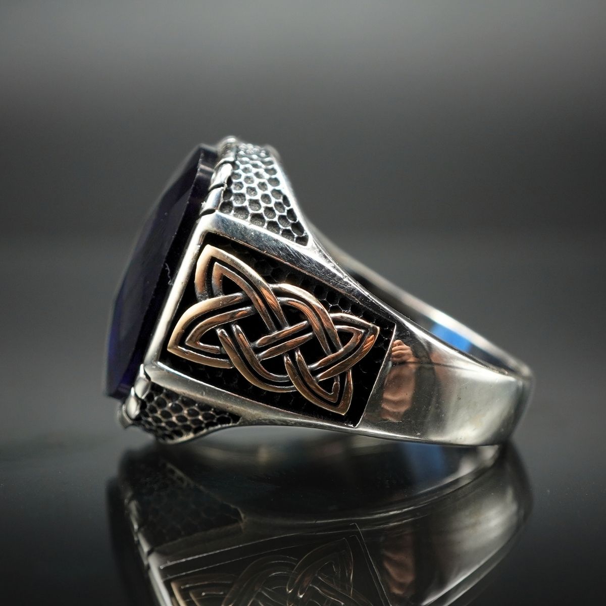 SAPPHIRE RING FOR MEN IN 925 STERLING SILVER