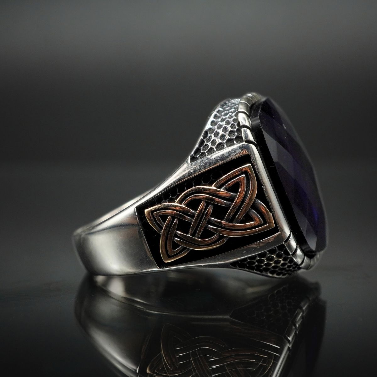 SAPPHIRE RING FOR MEN IN 925 STERLING SILVER