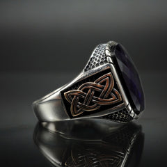 SAPPHIRE RING FOR MEN IN 925 STERLING SILVER