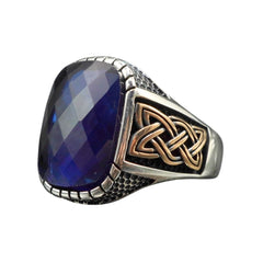 SAPPHIRE RING FOR MEN IN 925 STERLING SILVER