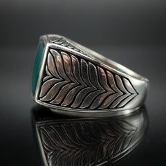 GREEN AGATE HANDMADE 925 STERLING SILVER RING
