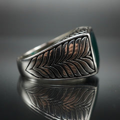 GREEN AGATE HANDMADE 925 STERLING SILVER RING