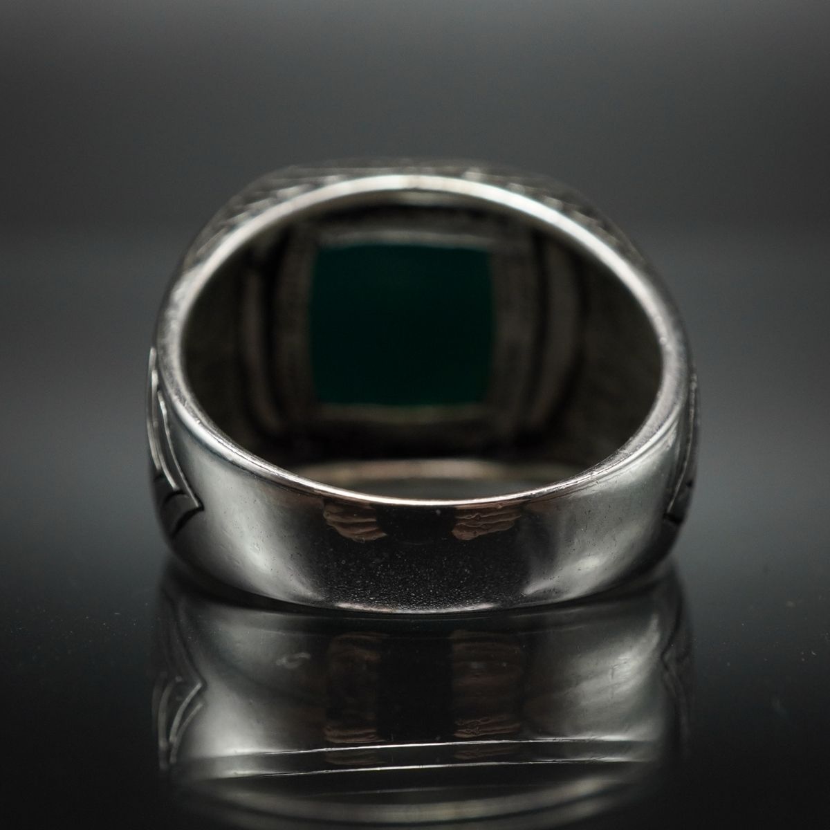 GREEN AGATE HANDMADE 925 STERLING SILVER RING