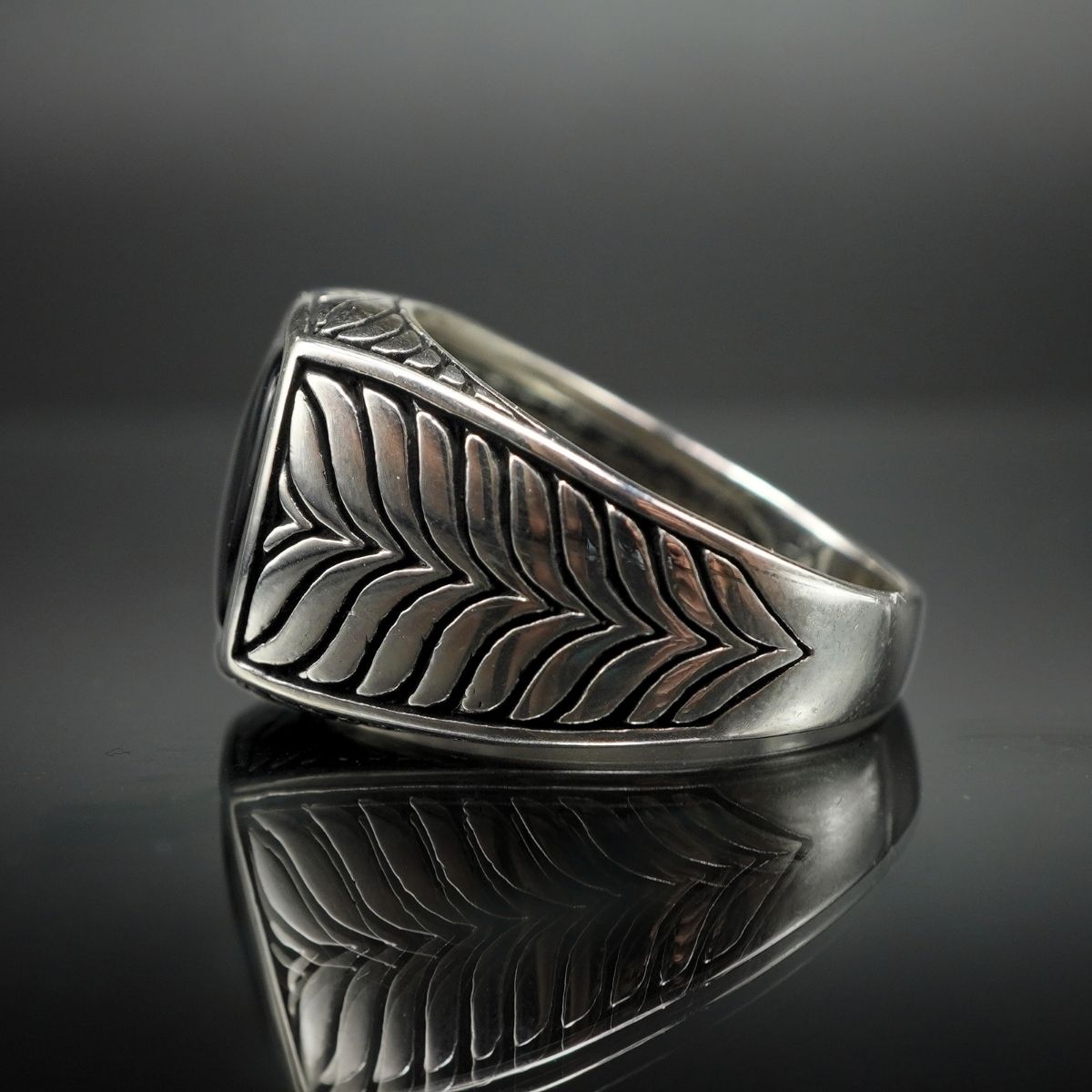 BLACK ONYX 925 STERLING SILVER HANDMADE RING FOR MEN