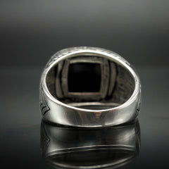 BLACK ONYX 925 STERLING SILVER HANDMADE RING FOR MEN