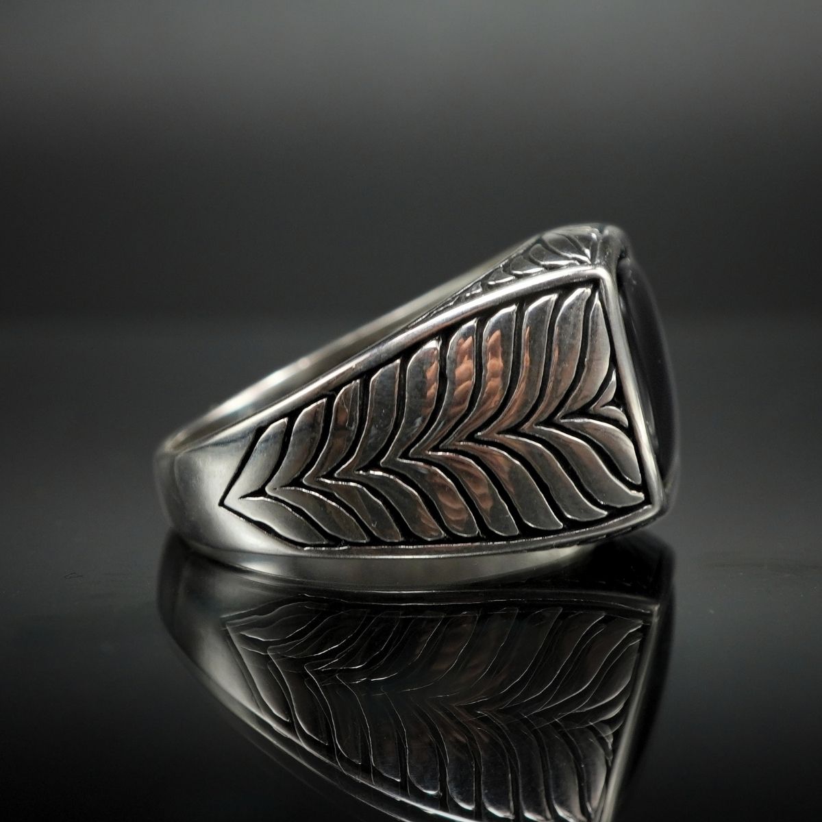 BLACK ONYX 925 STERLING SILVER HANDMADE RING FOR MEN