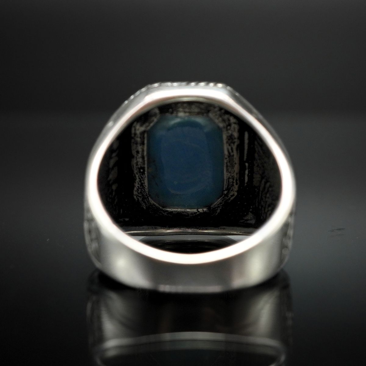 MEN SILVER RING IN TURQUOISE GEMSTONE