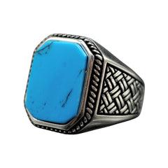 MEN SILVER RING IN TURQUOISE GEMSTONE
