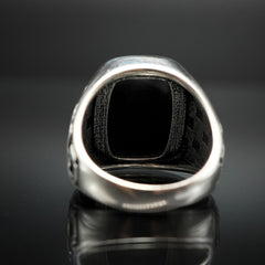 Pad Mosaic Black 925 Silver Ring