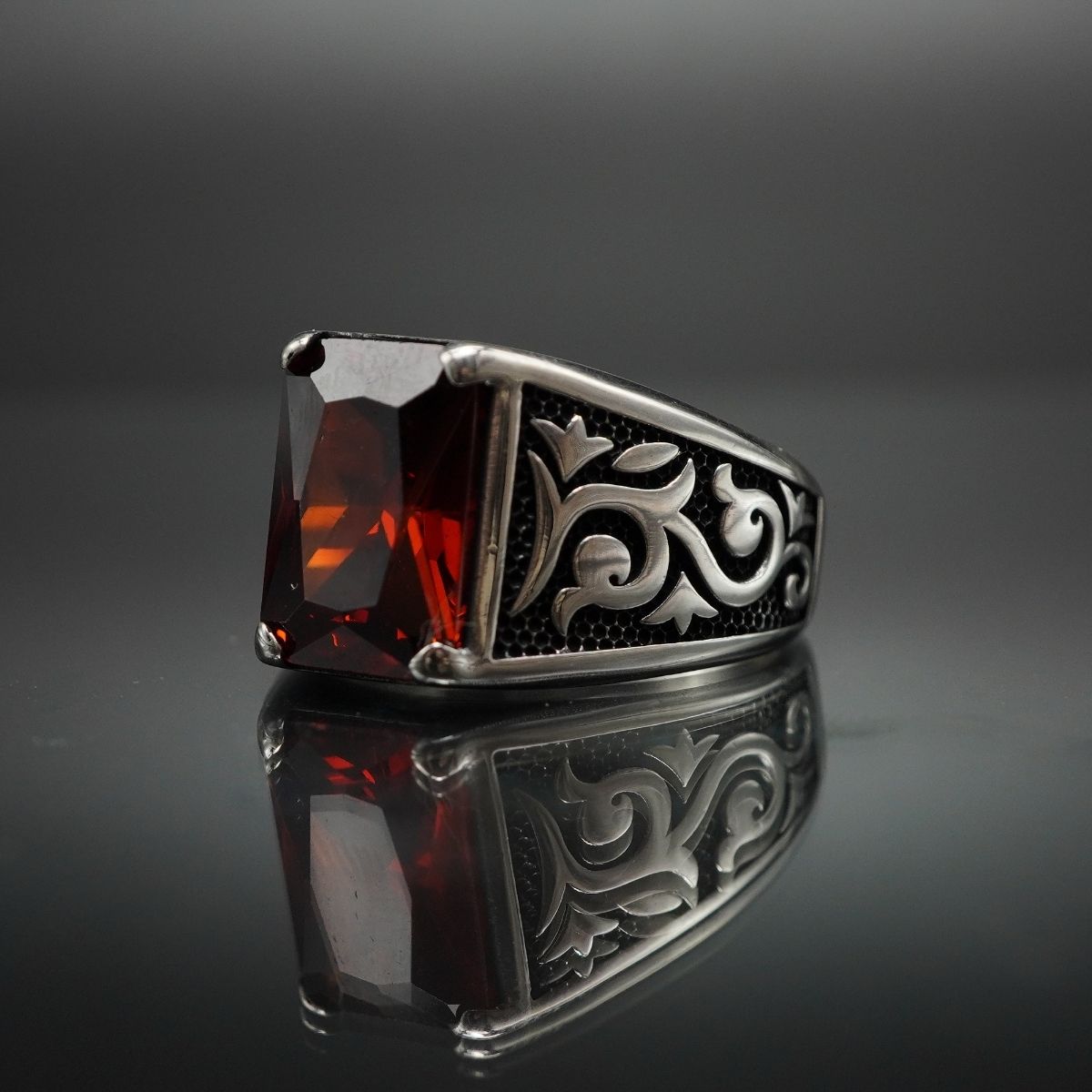 RUBY GEMSTONE 925 STERLING SILVER RING FOR MEN