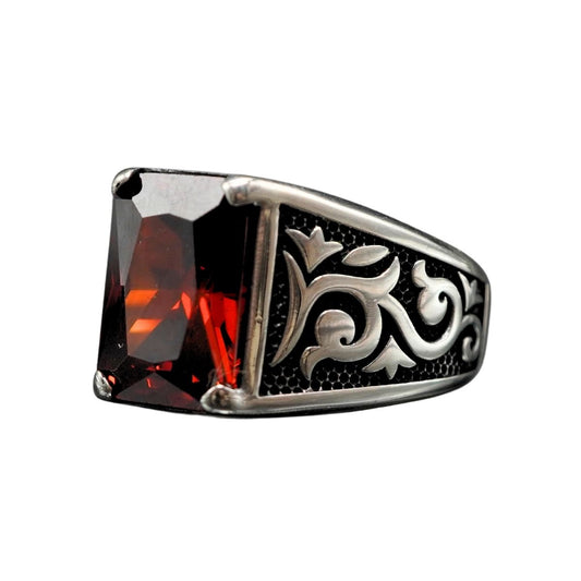 RUBY GEMSTONE 925 STERLING SILVER RING FOR MEN