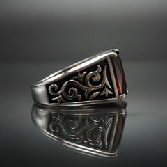 RUBY GEMSTONE 925 STERLING SILVER RING FOR MEN