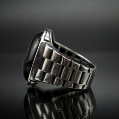BLACK ONYX CLASSIC RING FOR MEN IN 925 SILVER