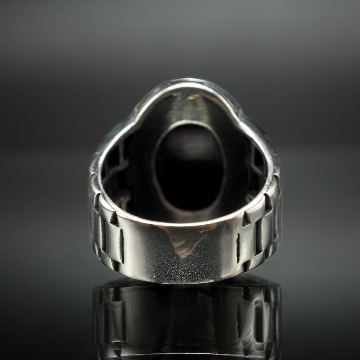 BLACK ONYX CLASSIC RING FOR MEN IN 925 SILVER