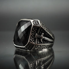SWORD SILVER JEWELRY IN BLACK ONYX