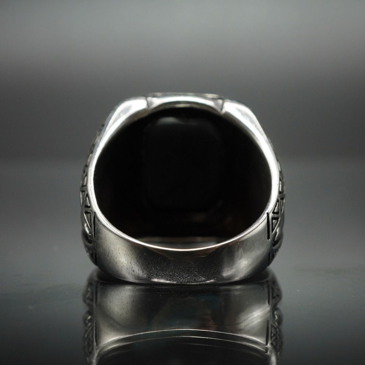 SWORD BLACK ONYX GEMSTONE 925 STERLING SILVER RING