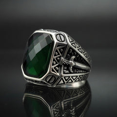 SWORD SILVER JEWELRY IN GREEN EMERALD