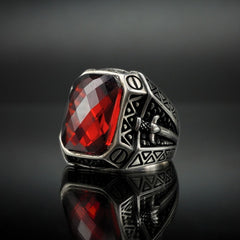 SWORD SILVER JEWELRY IN RED RUBY 