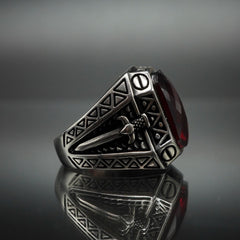 SWORD SILVER JEWELRY IN RED RUBY 