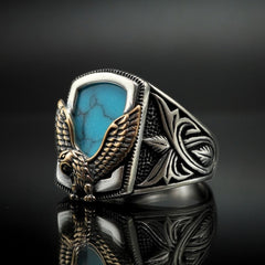 AMERICAN EAGLE TURQUOISE GEMSTONE 925 STERLING SILVER RING