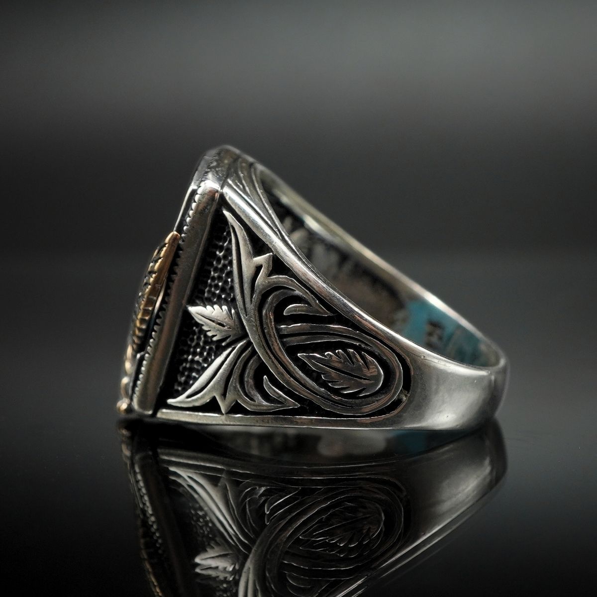 AMERICAN EAGLE TURQUOISE GEMSTONE 925 STERLING SILVER RING