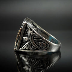 AMERICAN EAGLE TURQUOISE GEMSTONE 925 STERLING SILVER RING