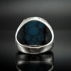 AMERICAN EAGLE TURQUOISE GEMSTONE 925 STERLING SILVER RING