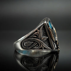 AMERICAN EAGLE TURQUOISE GEMSTONE 925 STERLING SILVER RING