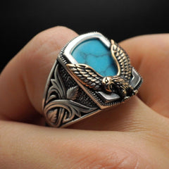 AMERICAN EAGLE TURQUOISE GEMSTONE 925 STERLING SILVER RING