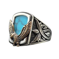 AMERICAN EAGLE TURQUOISE GEMSTONE 925 STERLING SILVER RING