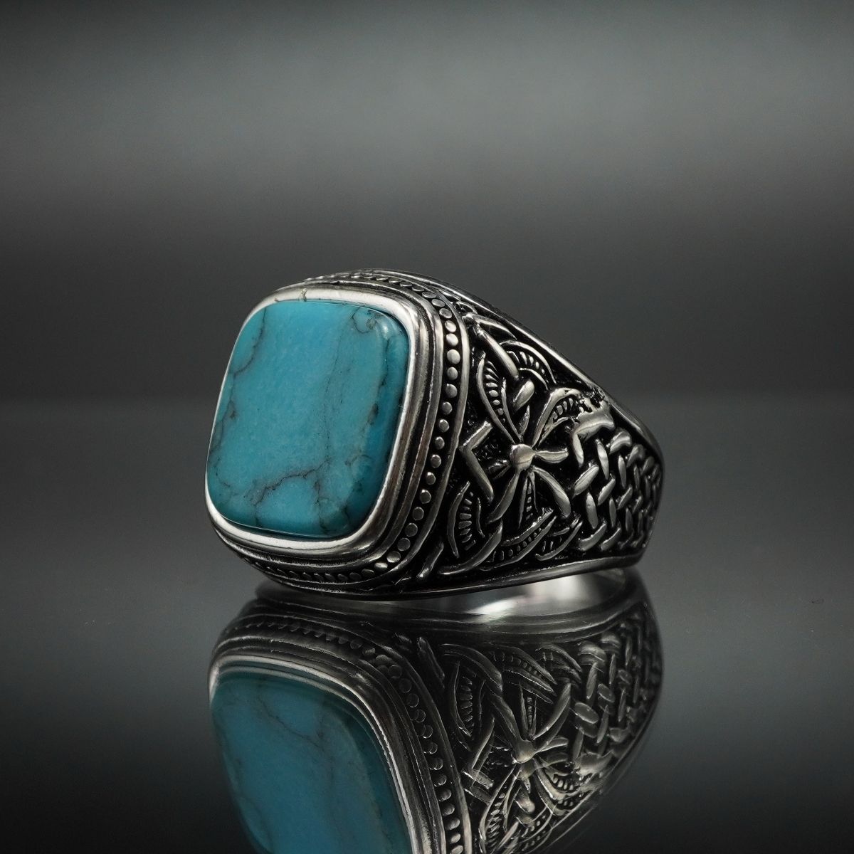 TURQUOISE RING 925 STERLING SILVER HANDMADE