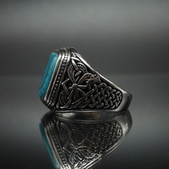 TURQUOISE RING 925 STERLING SILVER HANDMADE