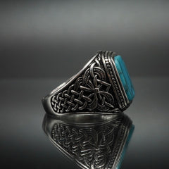 TURQUOISE RING 925 STERLING SILVER HANDMADE