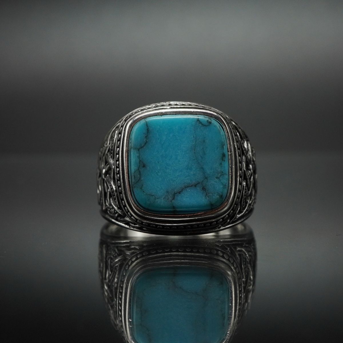 TURQUOISE RING 925 STERLING SILVER HANDMADE