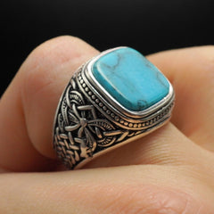 TURQUOISE RING 925 STERLING SILVER HANDMADE